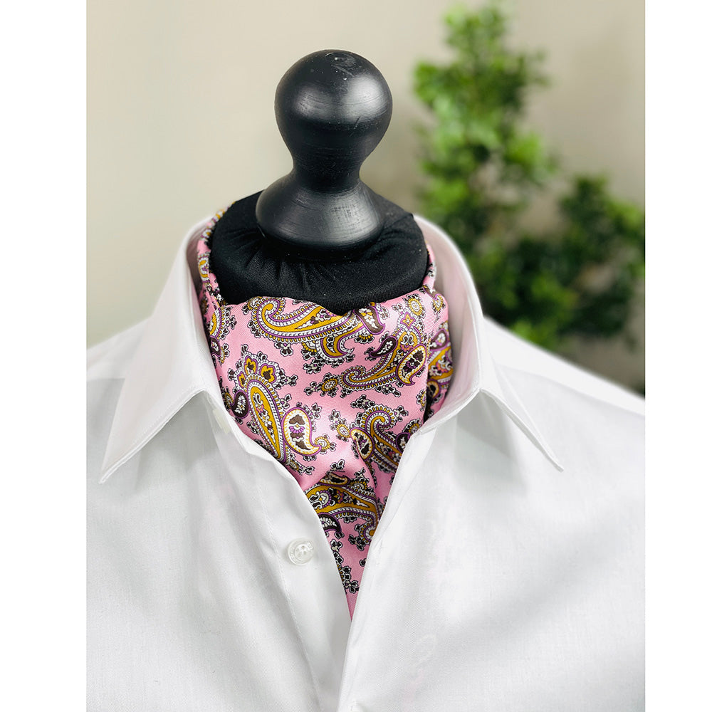 Vaaleanpunainen paisley kuvio ascot-huivi ⎪ Giorgio Redaelli