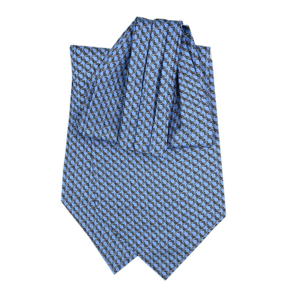 Light Blue Patterned Ascot Scarf | Giorgio Redaelli
