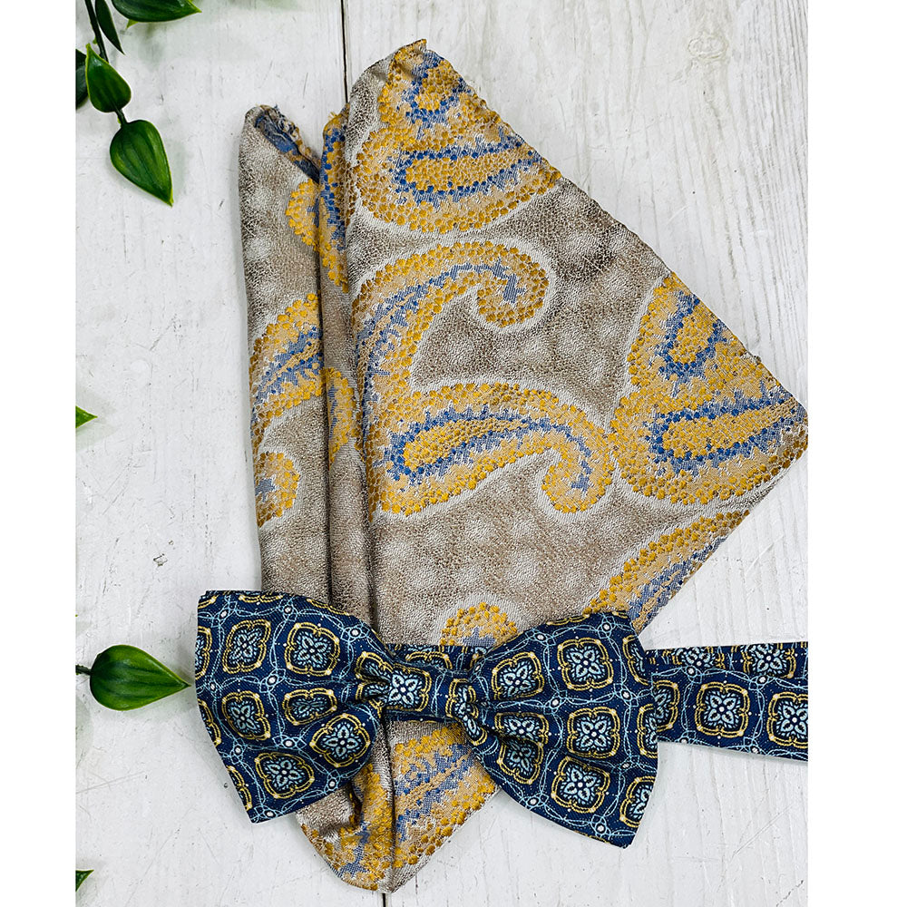 Sininen rusetti & kultainen taskuliina -lahjasetti⎪ Giorgio Redaelli