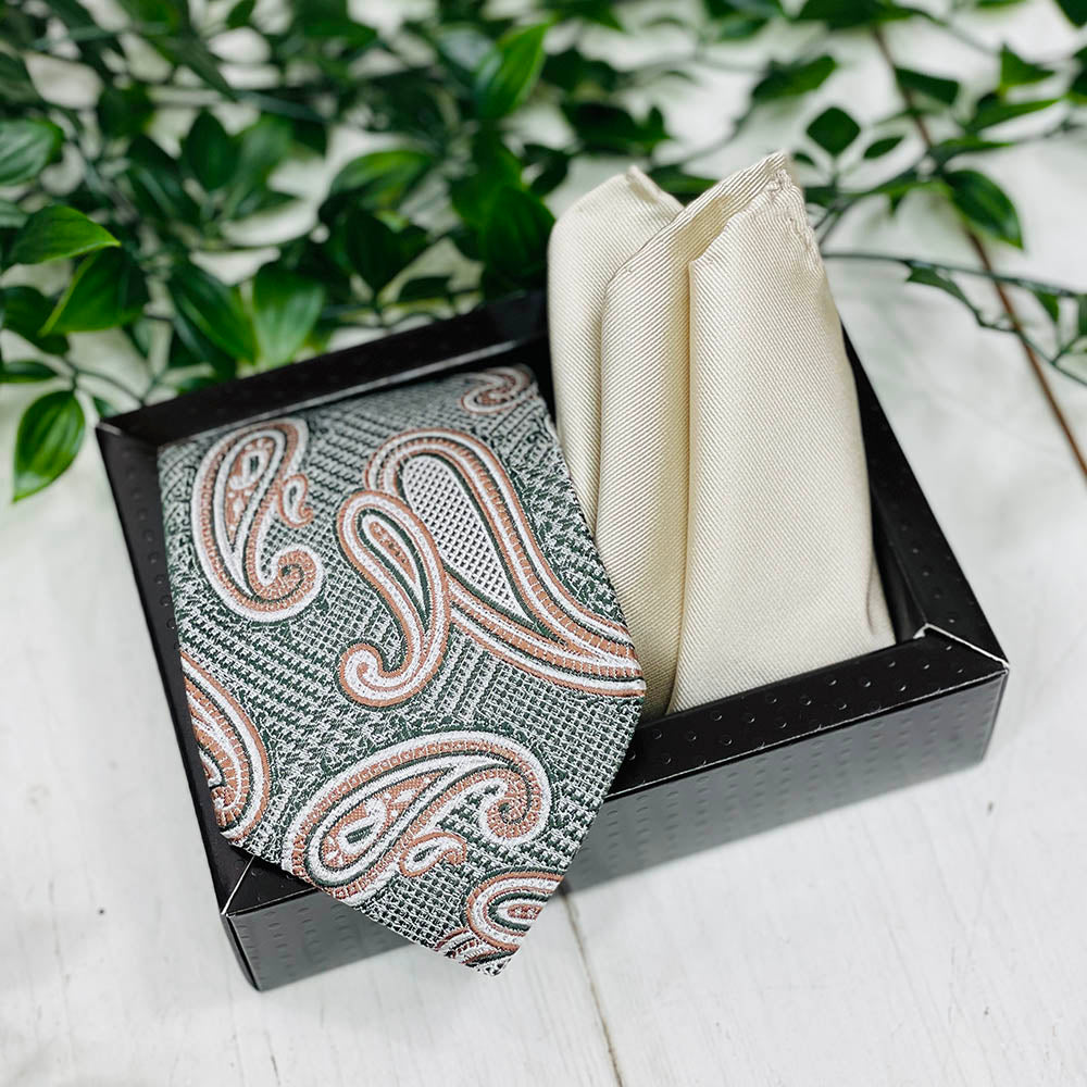 Red paisley tie & pocket square gift set⎪ Giorgio Redaelli