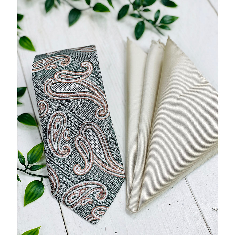 Röd paisley-slips & näsduk presentset⎪ Giorgio Redaelli