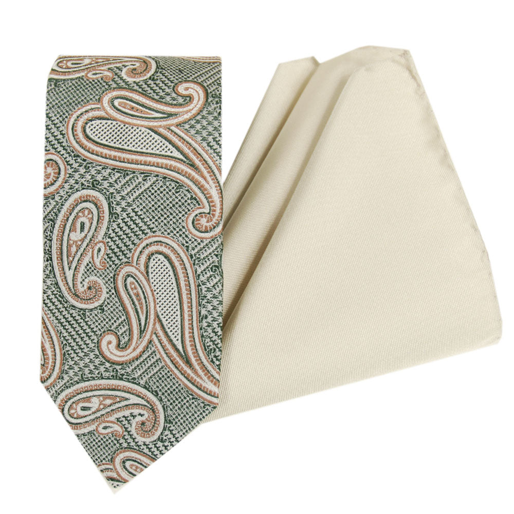 Red paisley tie & pocket square gift set⎪ Giorgio Redaelli