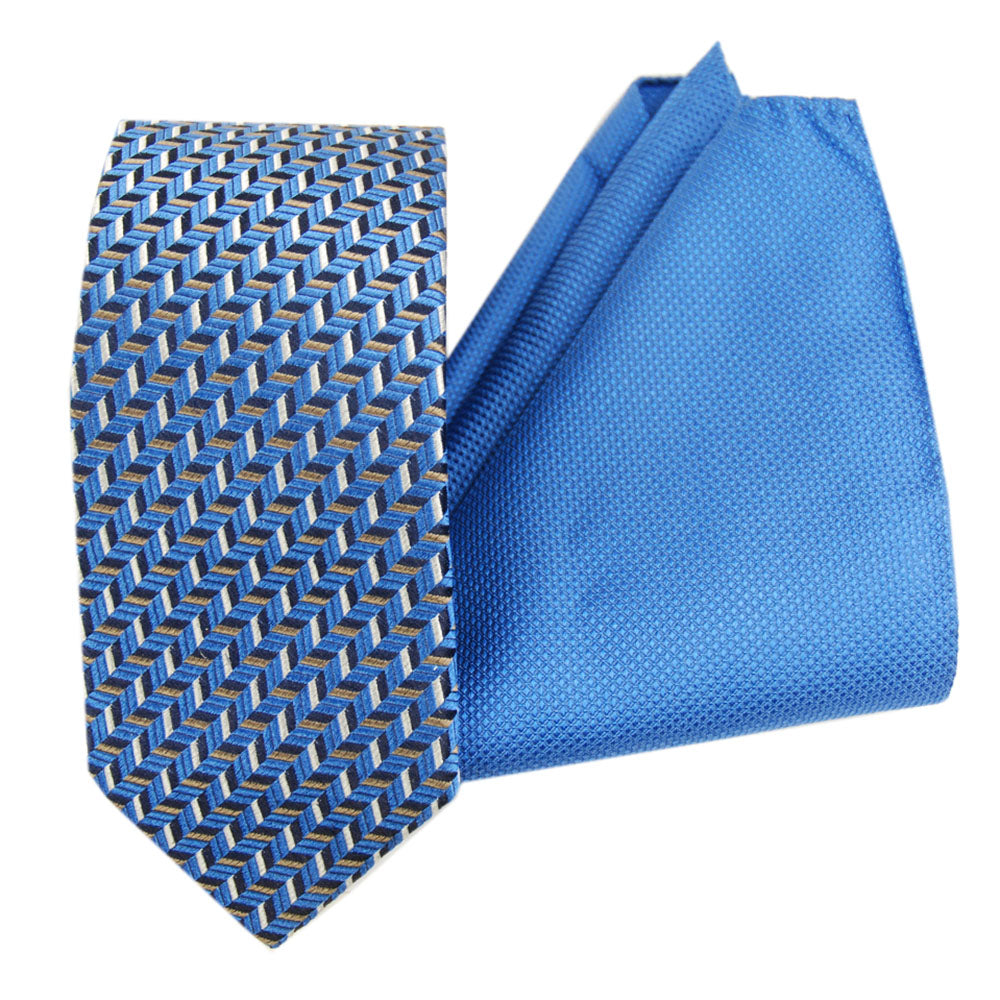 Orange-blue bow tie & pocket square gift set⎪ Giorgio Redaelli