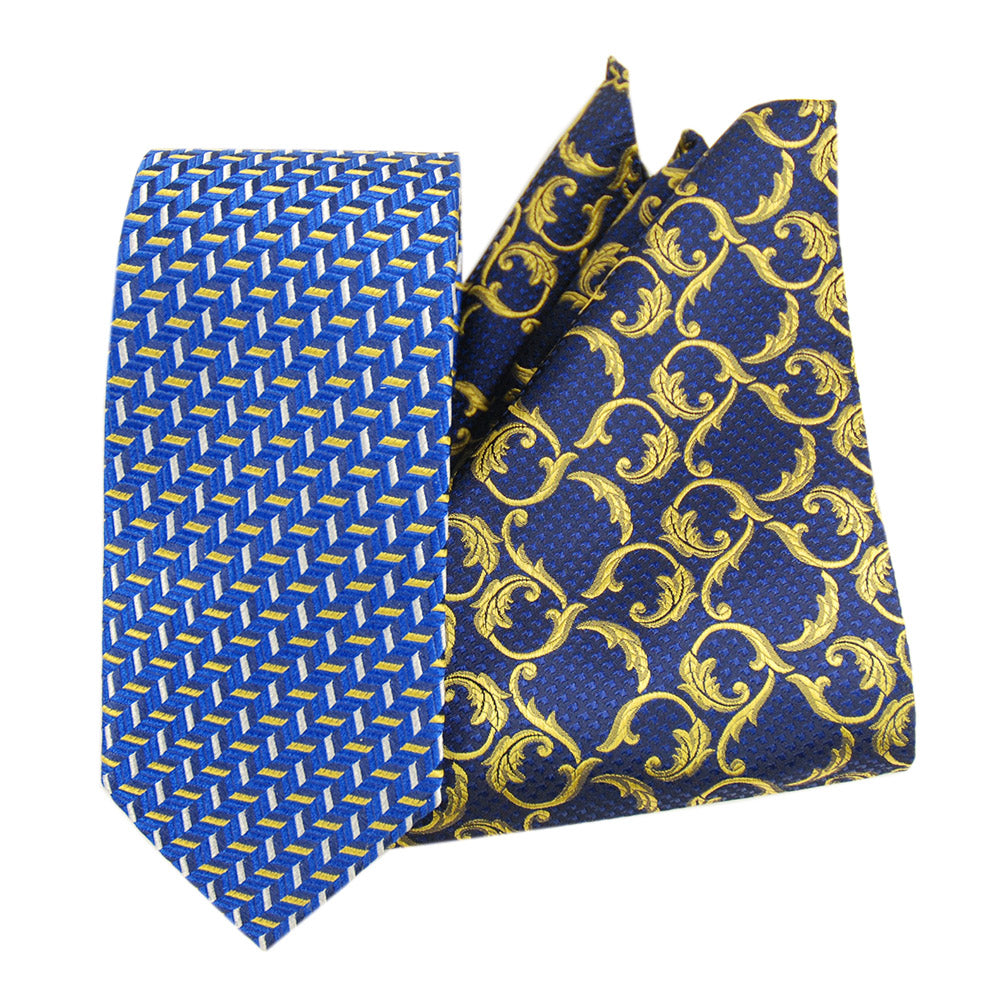 Orange-blue bow tie & pocket square gift set⎪ Giorgio Redaelli