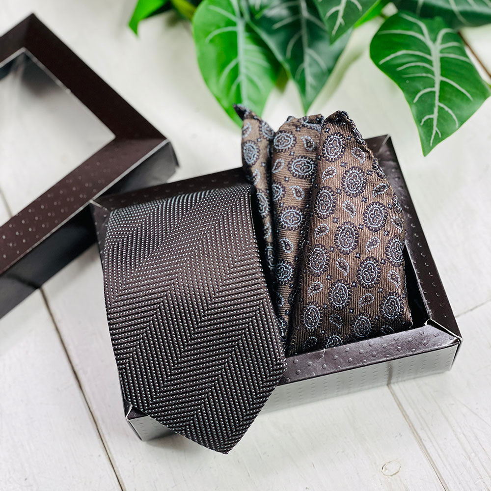Orange-blue bow tie & pocket square gift set⎪ Giorgio Redaelli