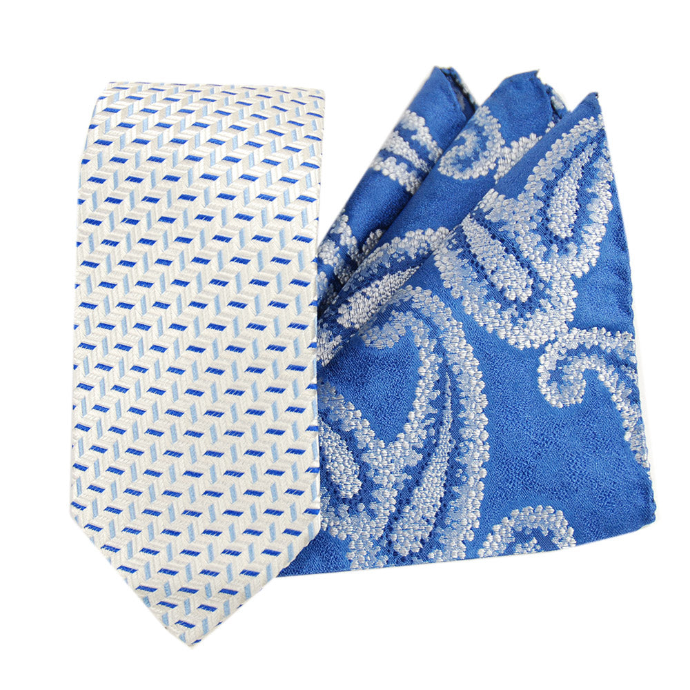 Orange-blue bow tie & pocket square gift set⎪ Giorgio Redaelli