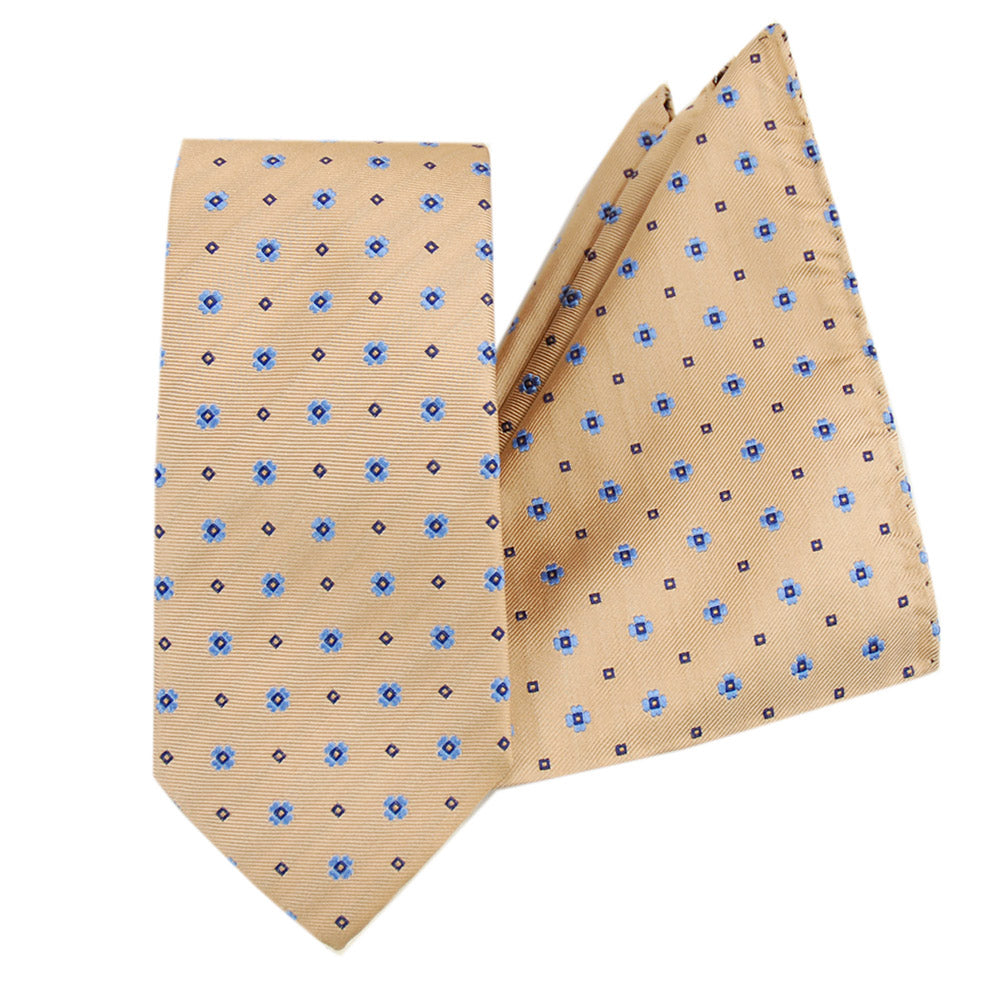 Orange-blue bow tie & pocket square gift set⎪ Giorgio Redaelli