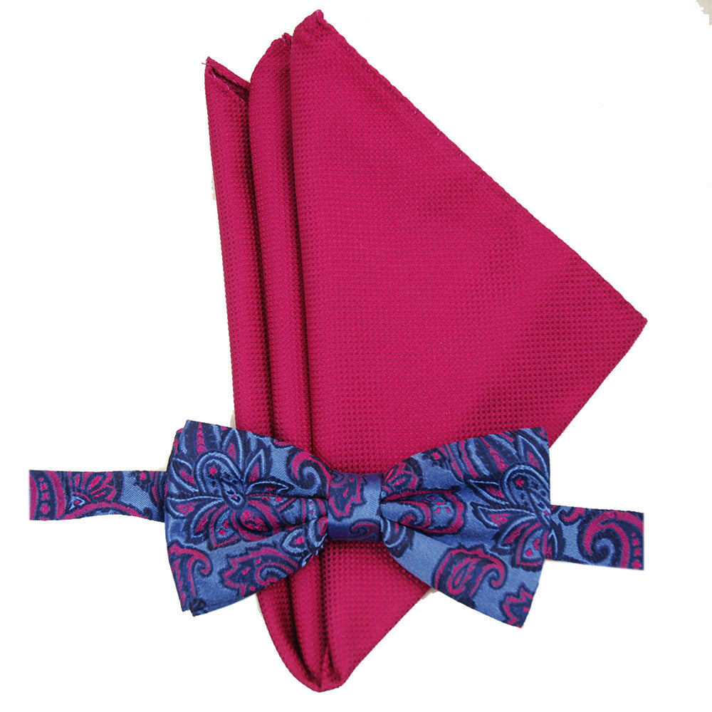 Rosa mönstrad fluga och näsduk -set ⎪ Giorgio Redaelli