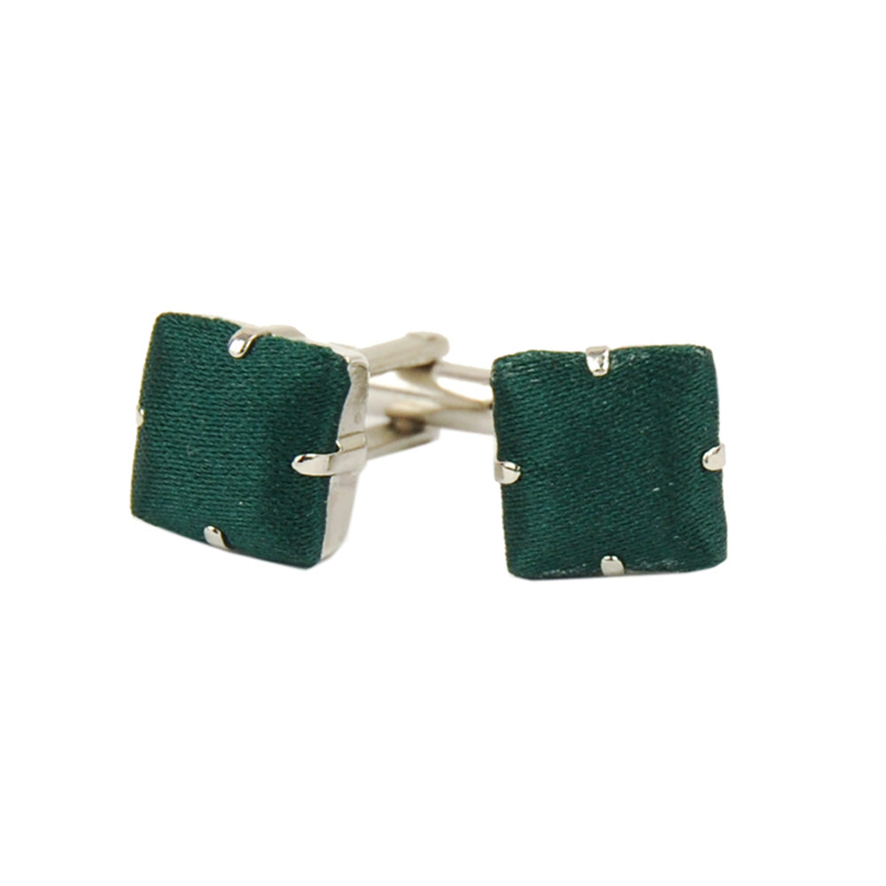 Dark green silk cufflinks ⎪ Giorgio Redaelli