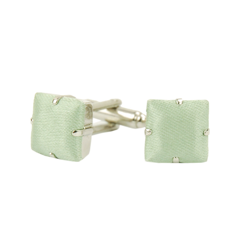 Light mint green silk cufflinks ⎪ Giorgio Redaelli