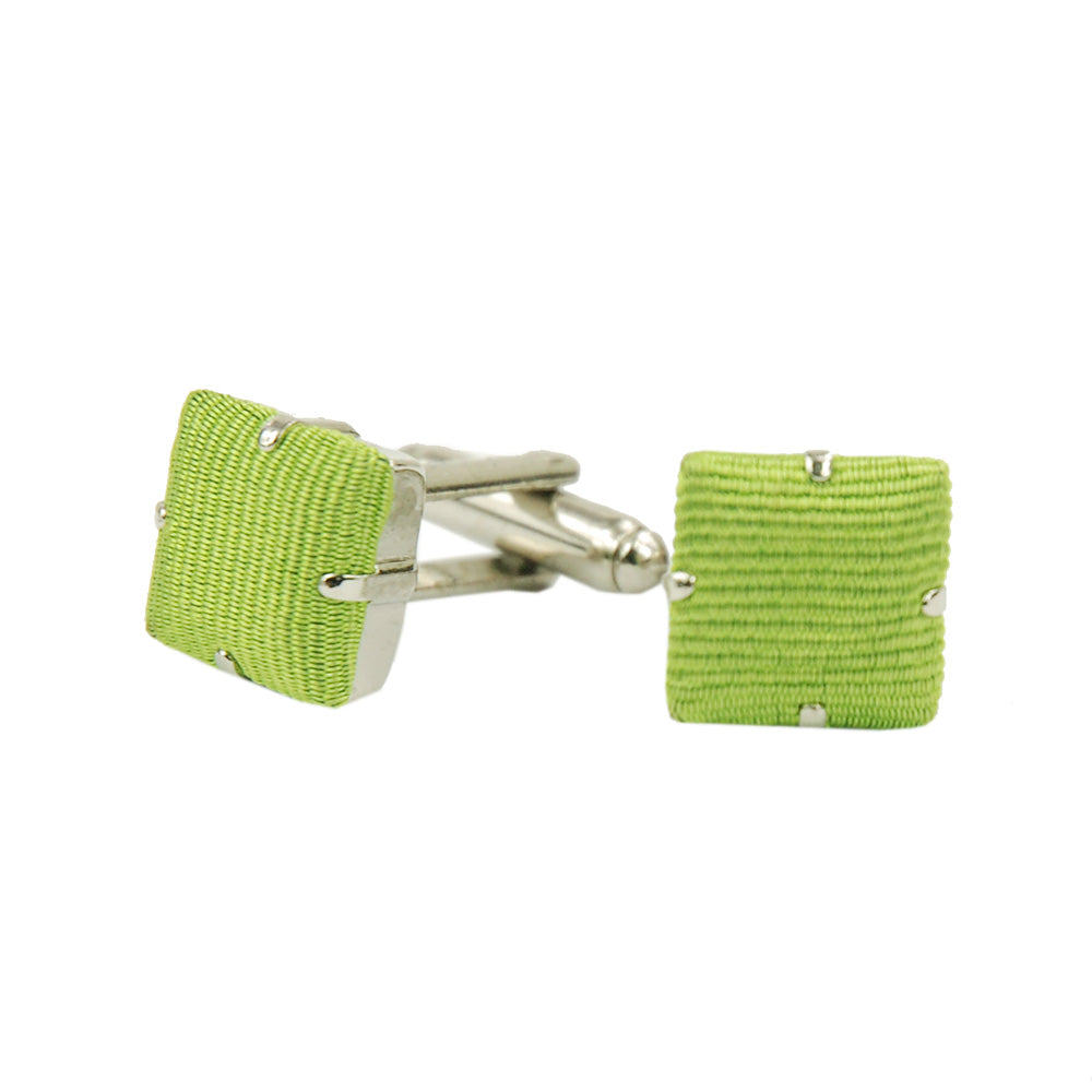 Green silk cufflinks ⎪ Giorgio Redaelli