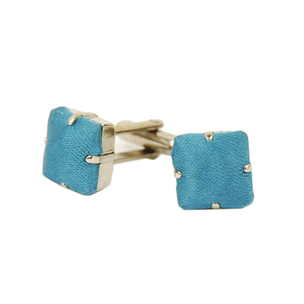 Petroolinsilberne Manschettenknöpfe aus Seide ⎪ Giorgio Redaelli