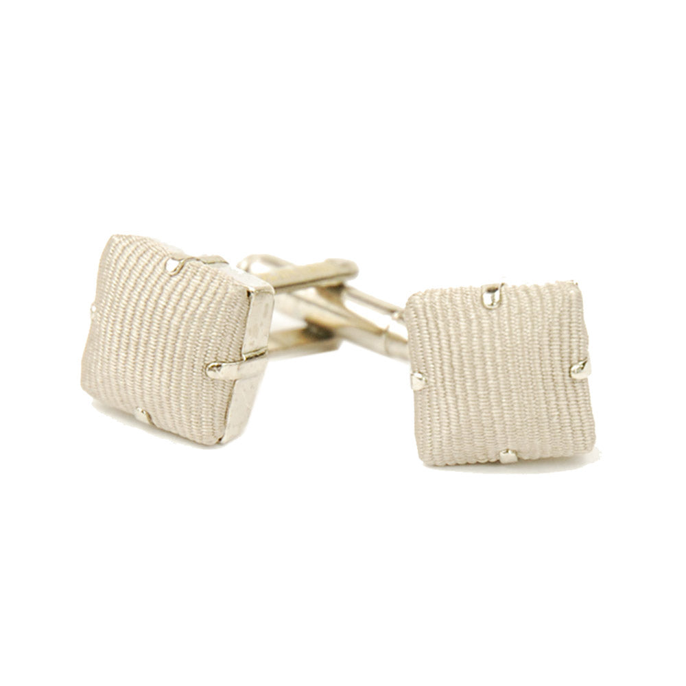 Champagnerfarbene Manschettenknöpfe aus Seide ⎪ Giorgio Redaelli