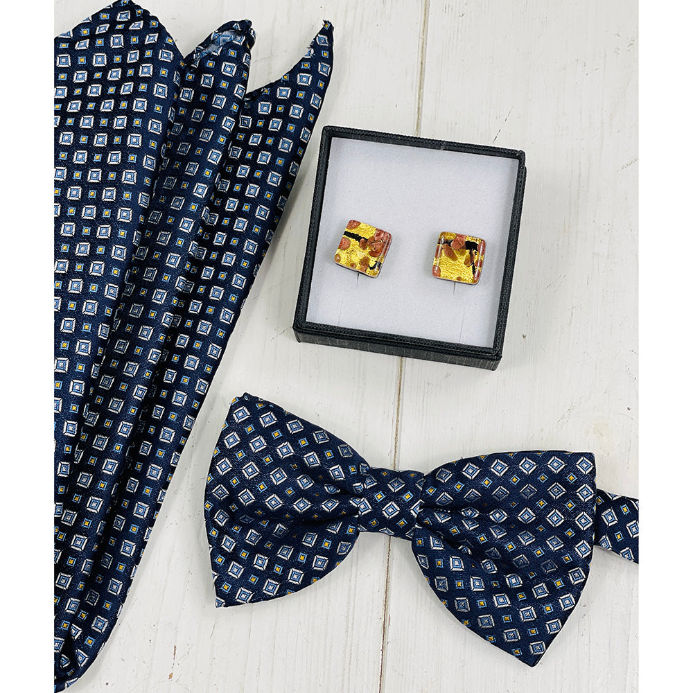 Dark blue patterned bow tie⎪ Giorgio Redaelli