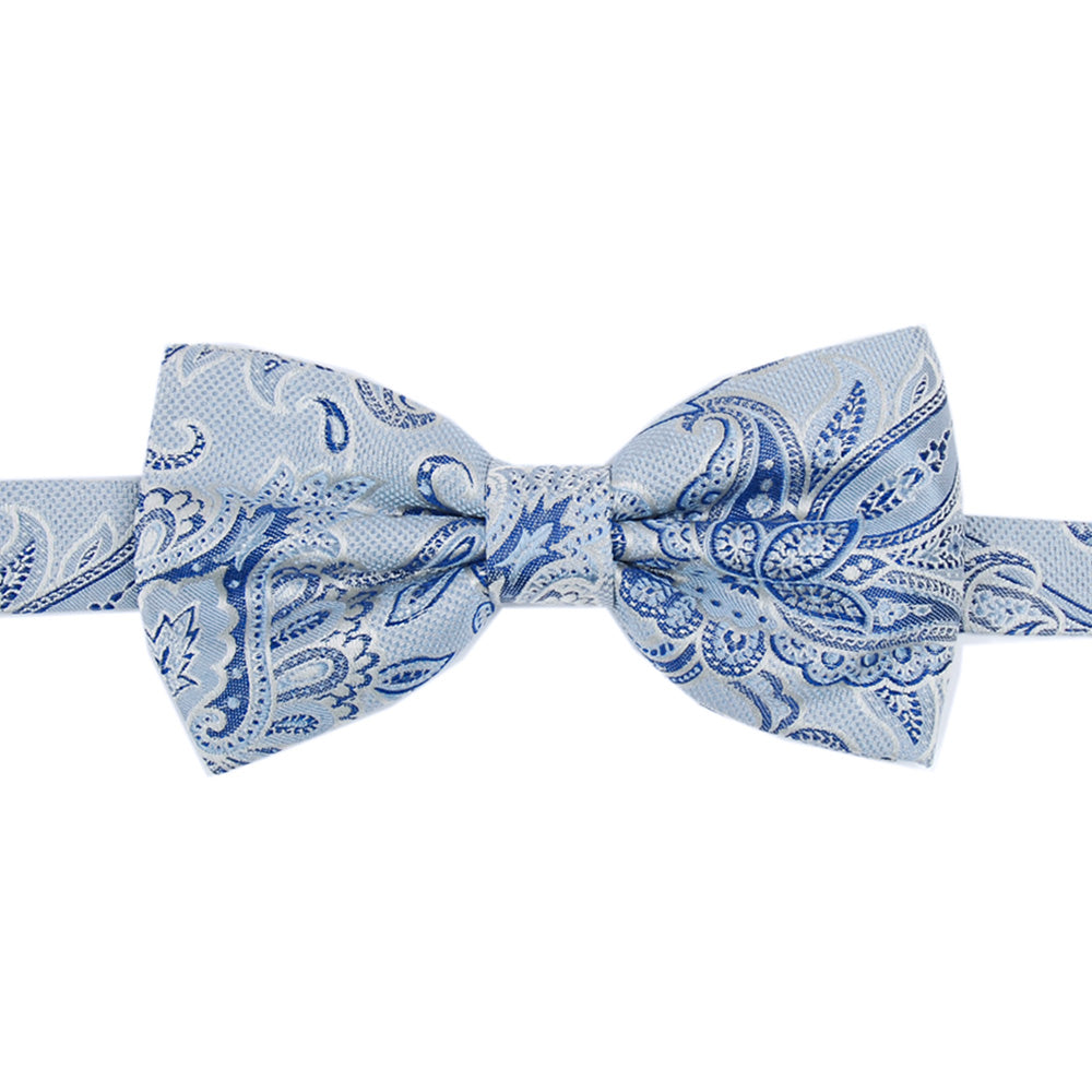 Light blue bow with dark blue paisley pattern ⎪ Giorgio Redaelli