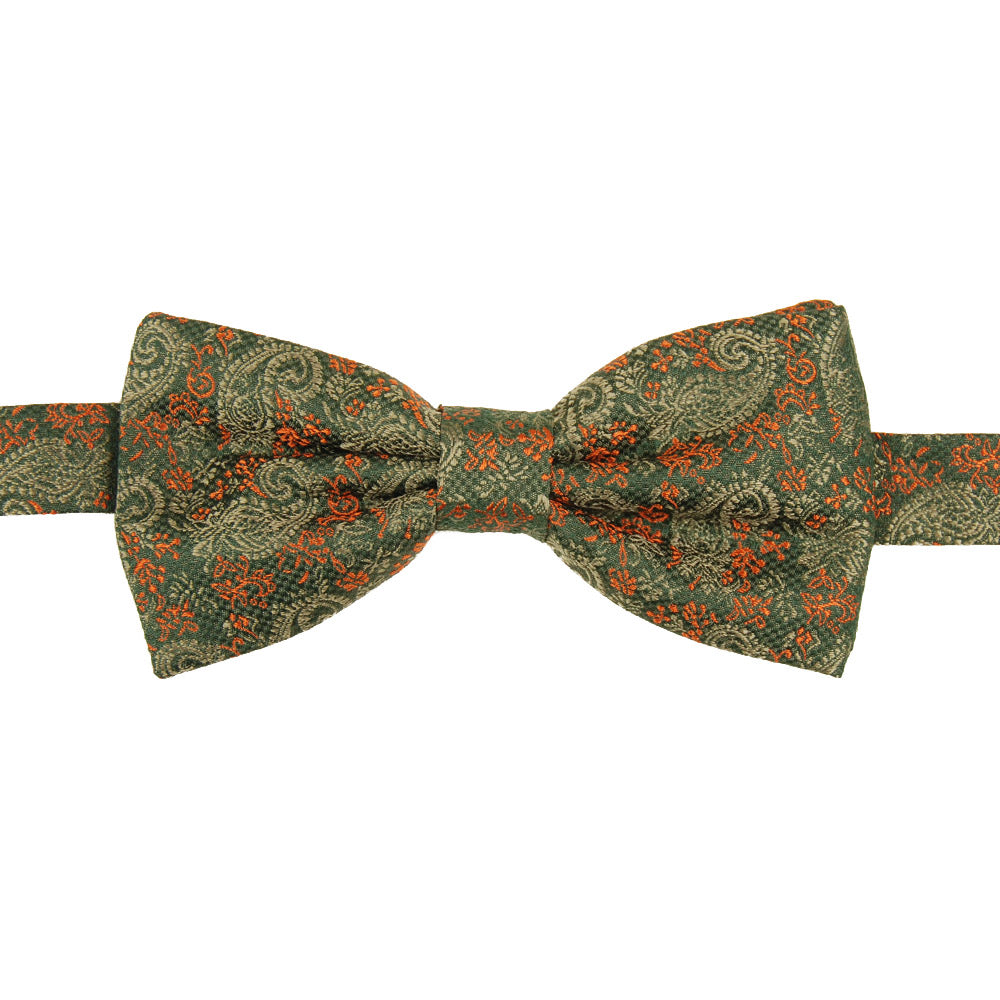 green and orange bow tie