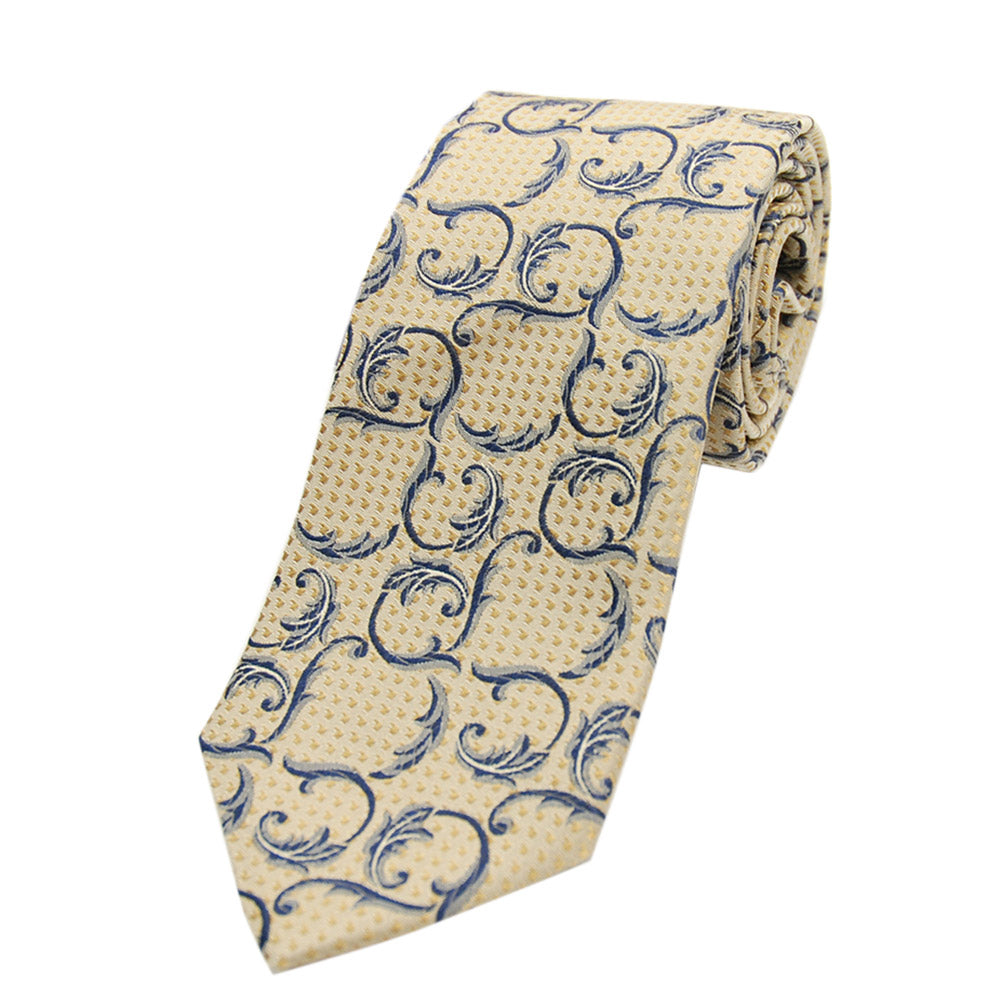 Beige Krawatte mit blauem Muster⎪ Giorgio Redaelli