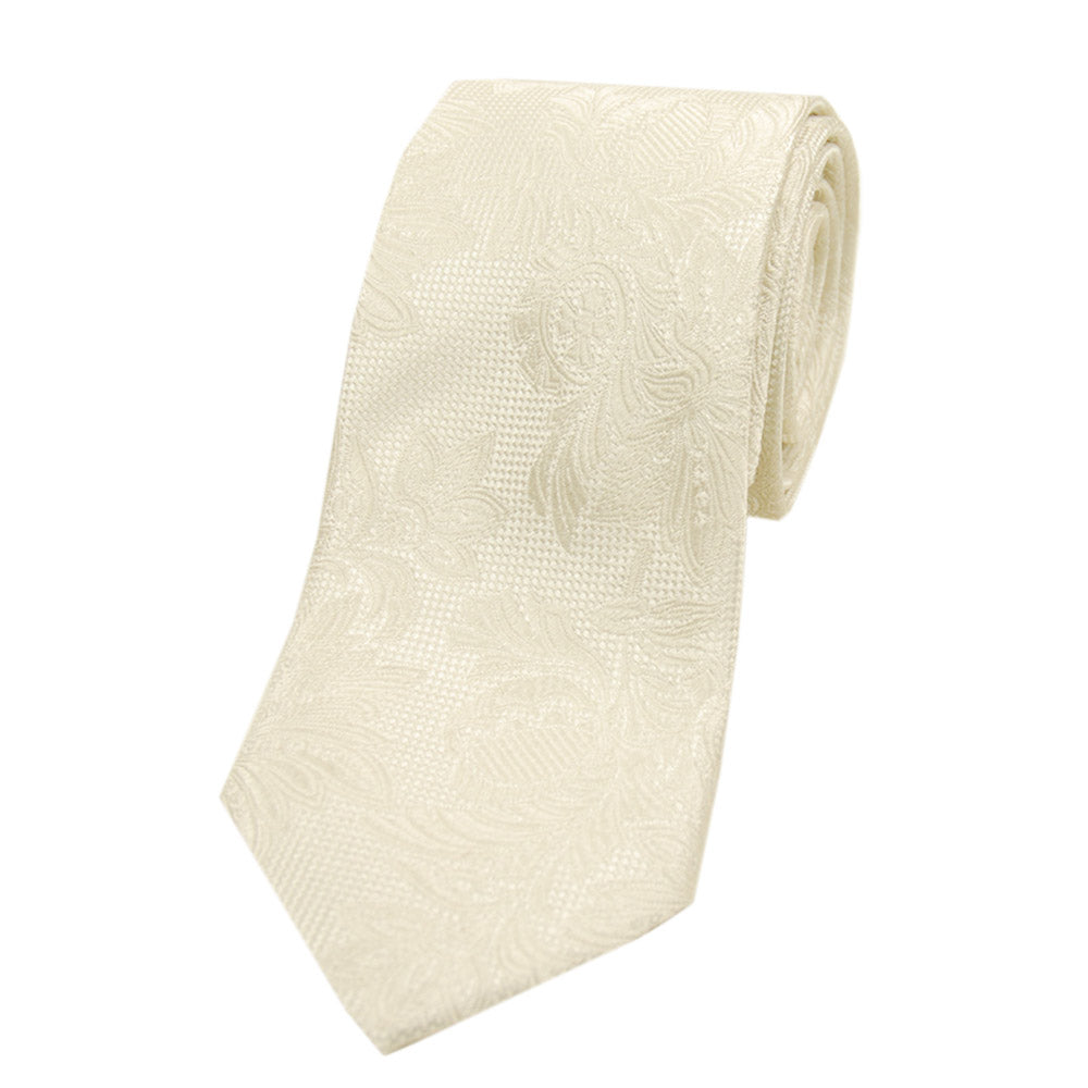 Hell champagnerfarbene gemusterte Seidenkrawatte⎪Giorgio Redaelli