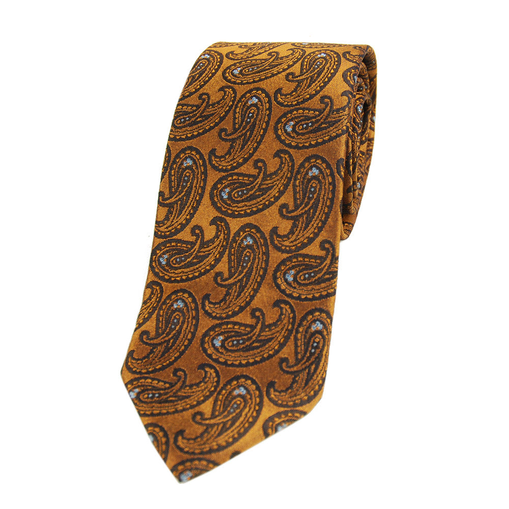 Kuparin värinen paisley- kuvio silkkisolmio⎪ Giorgio Redaelli