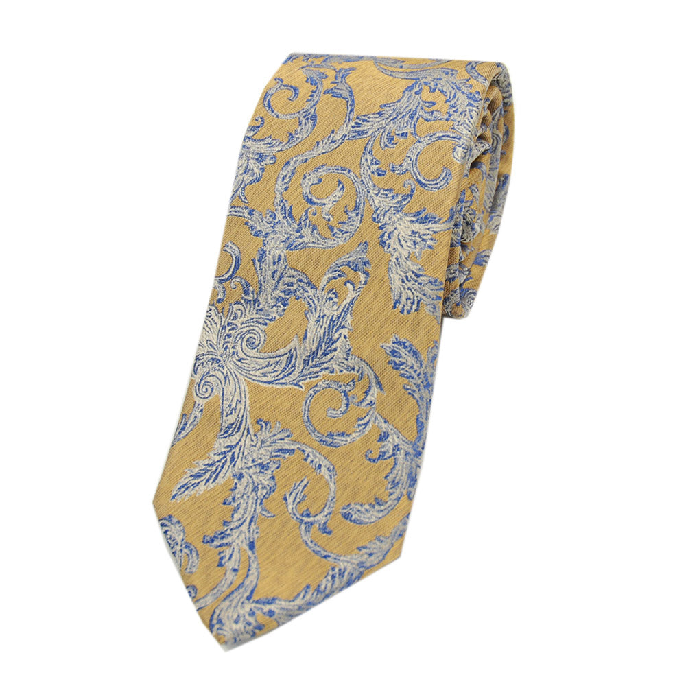 Golden patterned silk tie ⎪ Giorgio Redaelli