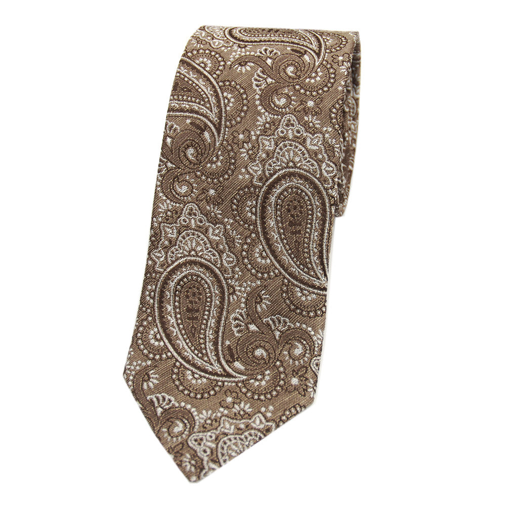 Braune Paisley-Muster Seidenkrawatte ⎪ Giorgio Redaelli
