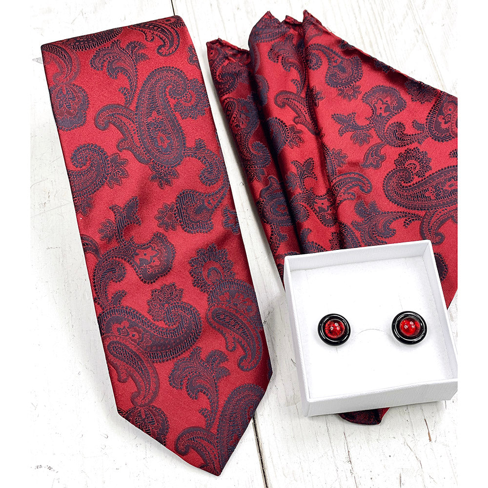 Dark brown paisley pattern silk tie⎪ Giorgio Redaelli