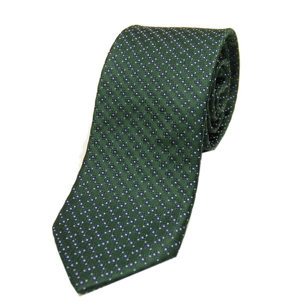 Dark green patterned silk tie⎪ Giorgio Redaelli