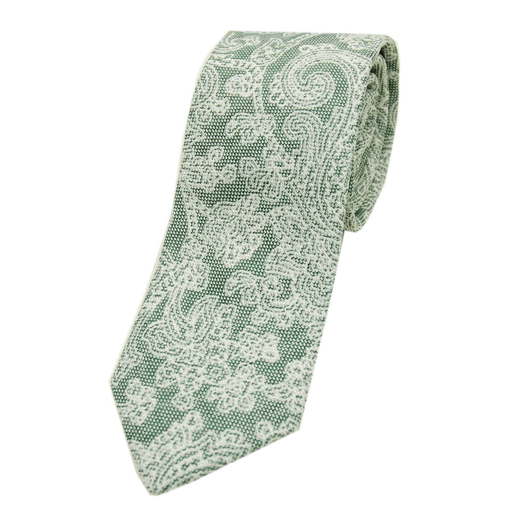 Green paisley silk tie⎪ Giorgio Redaelli