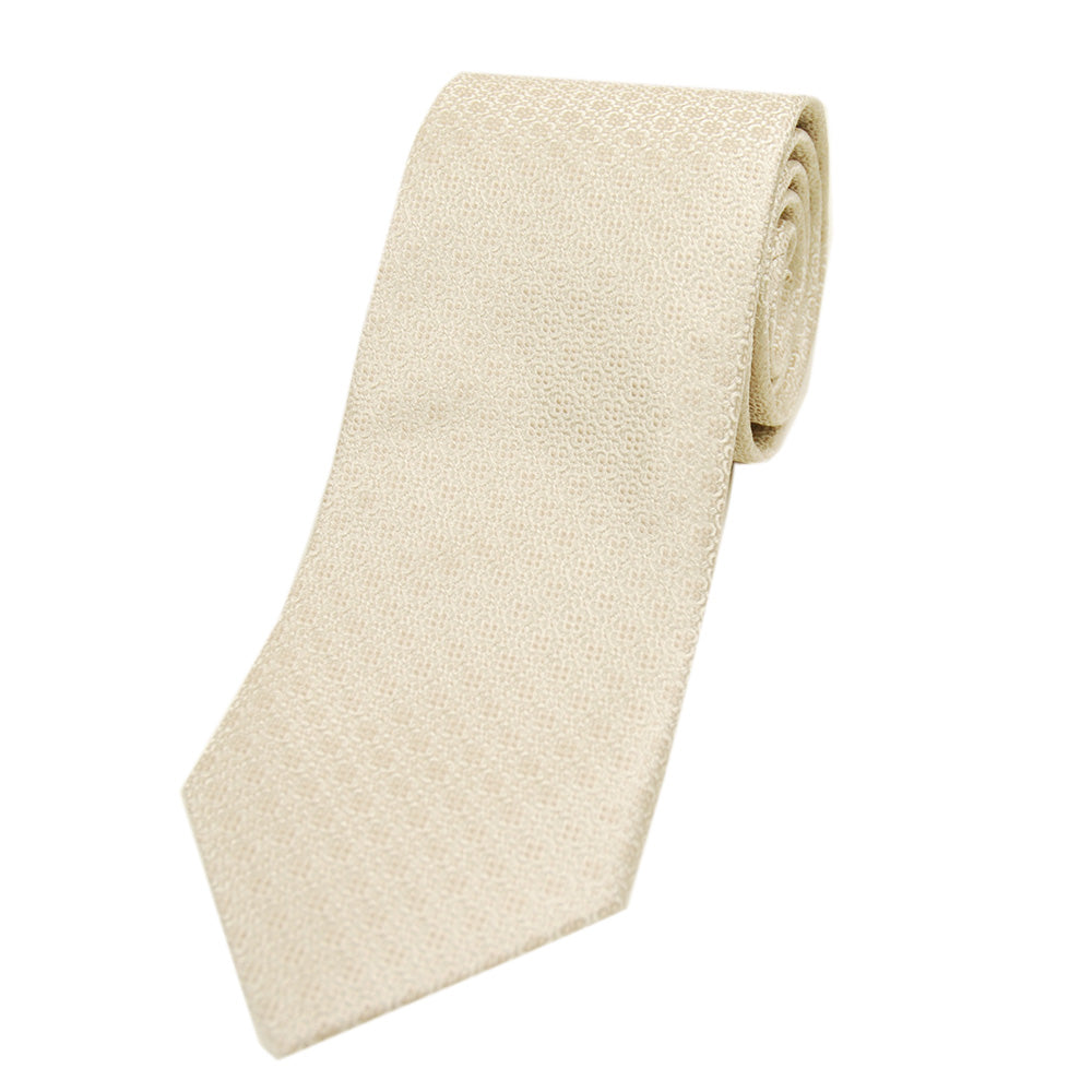 Champagnerfarbene gemusterte Seidenkrawatte⎪ Giorgio Redaelli