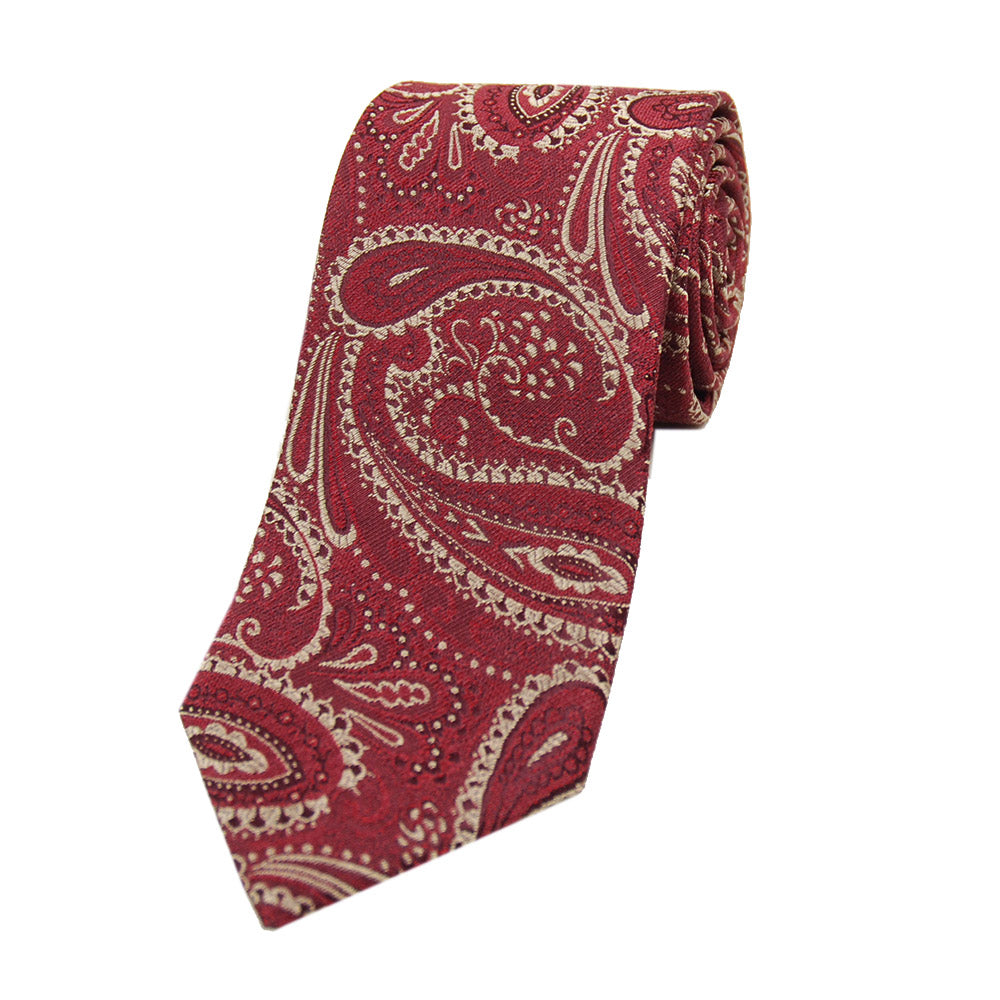 Dunkelrotes Paisley-Seidenkrawatte⎪Giorgio Redaelli