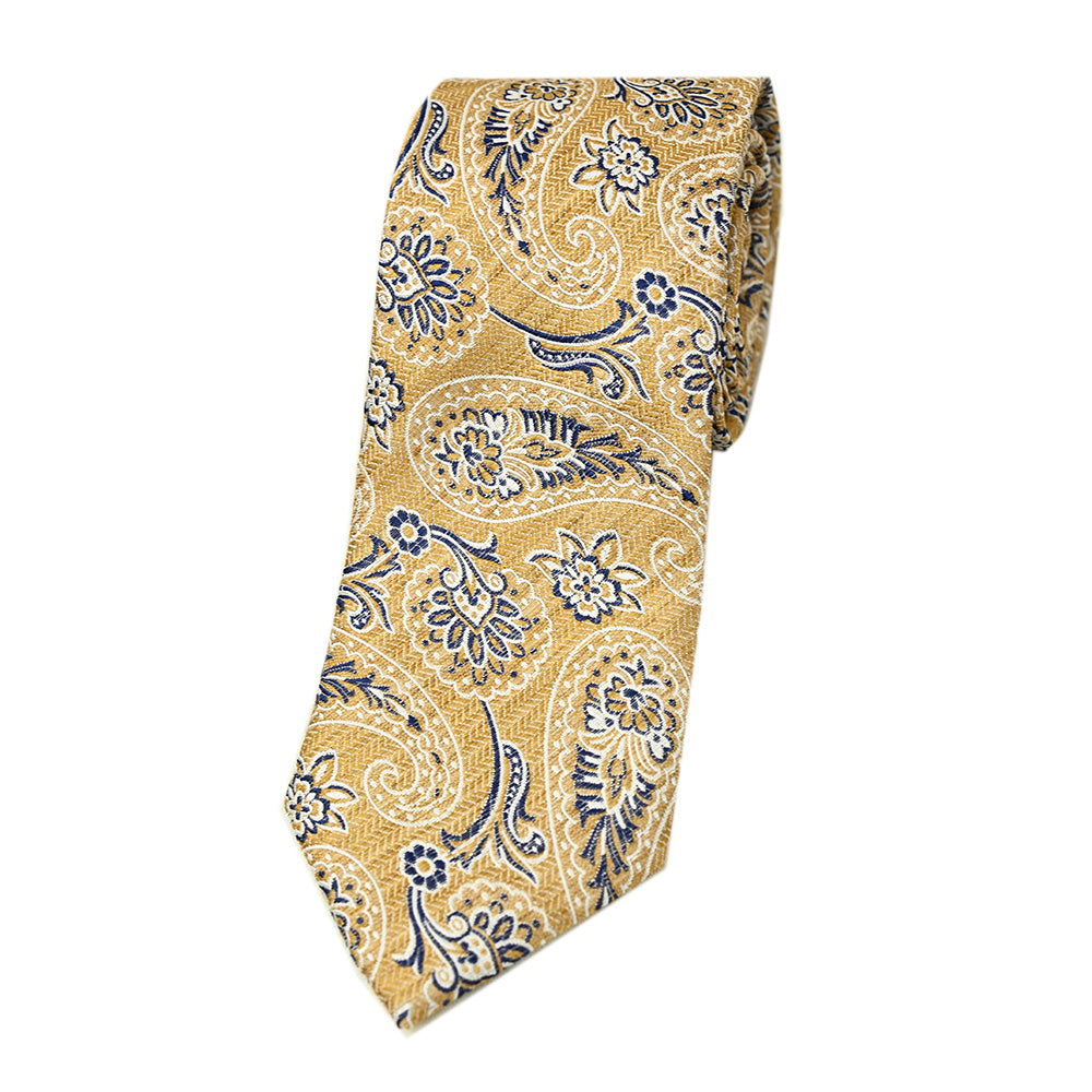 Kullankeltainen paisley solmio⎪ Giorgio Redaelli