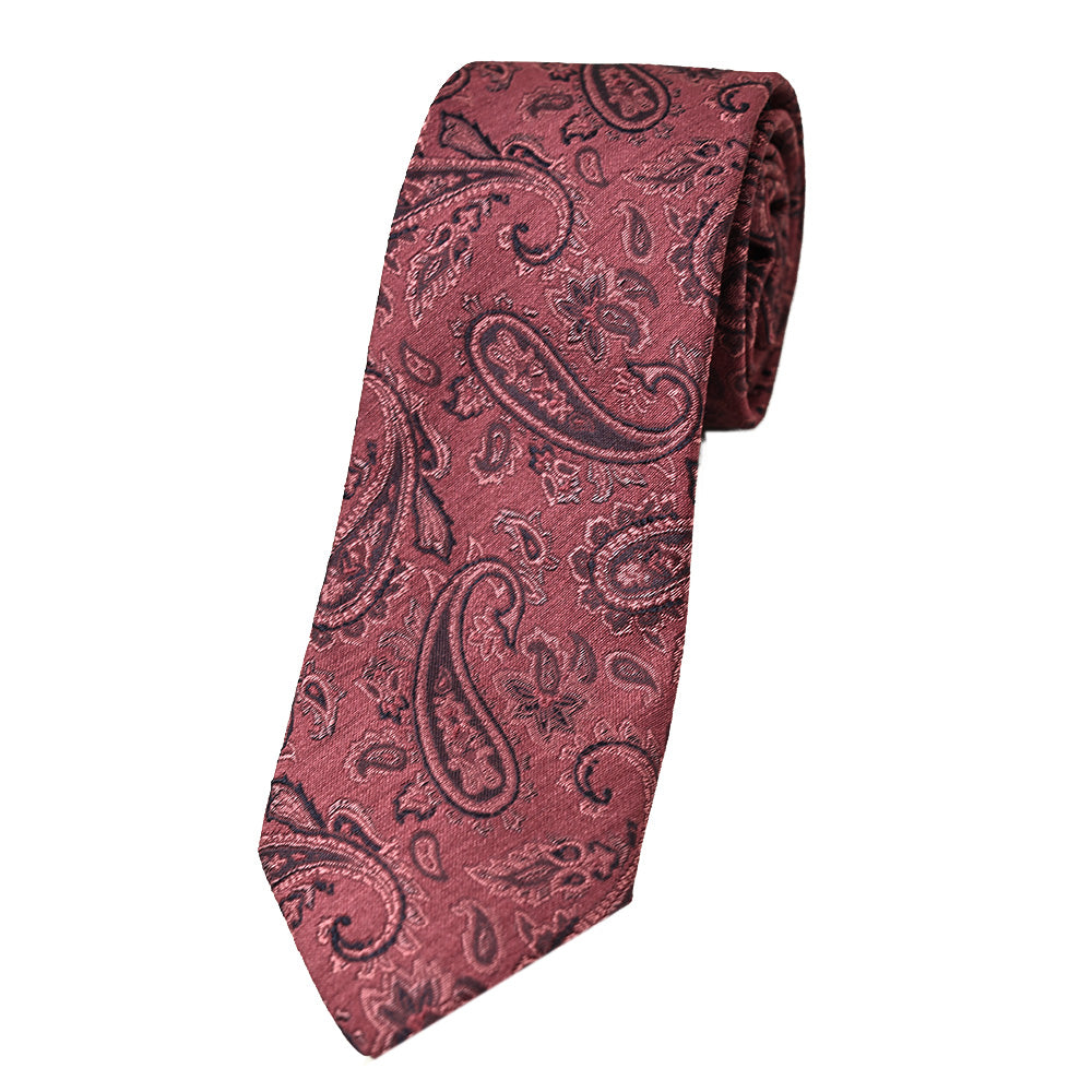 Tumma viininpunainen paisley solmio⎪ Giorgio Redaelli