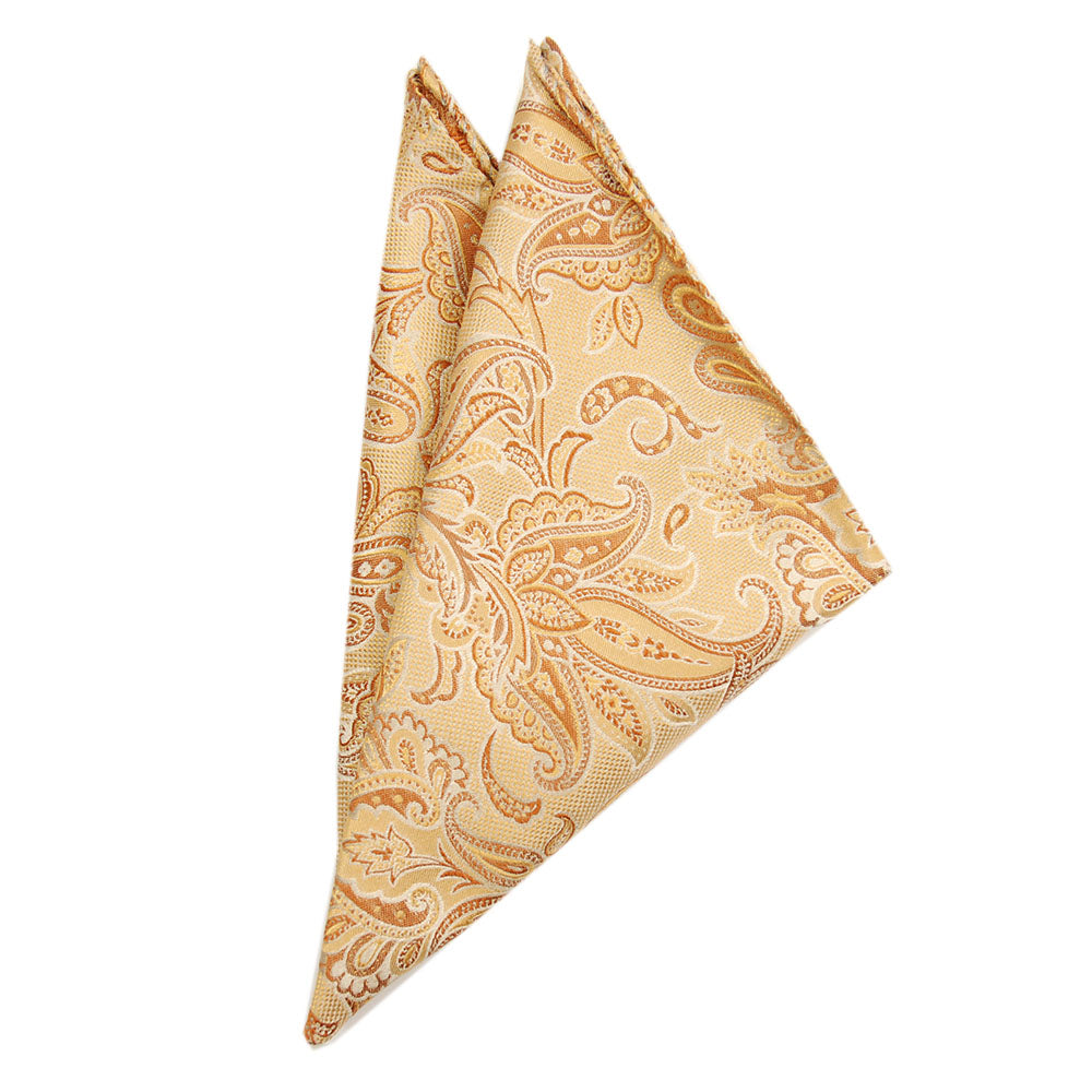 Golden yellow paisley pocket square⎪ Giorgio Redaelli