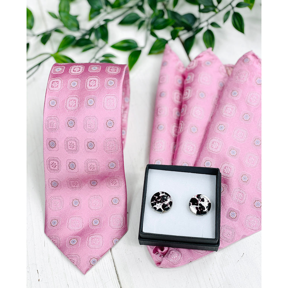 Pink patterned pocket square⎪ Giorgio Redaelli