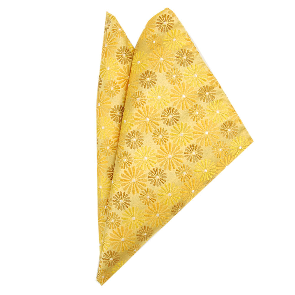 Festive blue / gold patterned pocket square⎪ Giorgio Redaelli