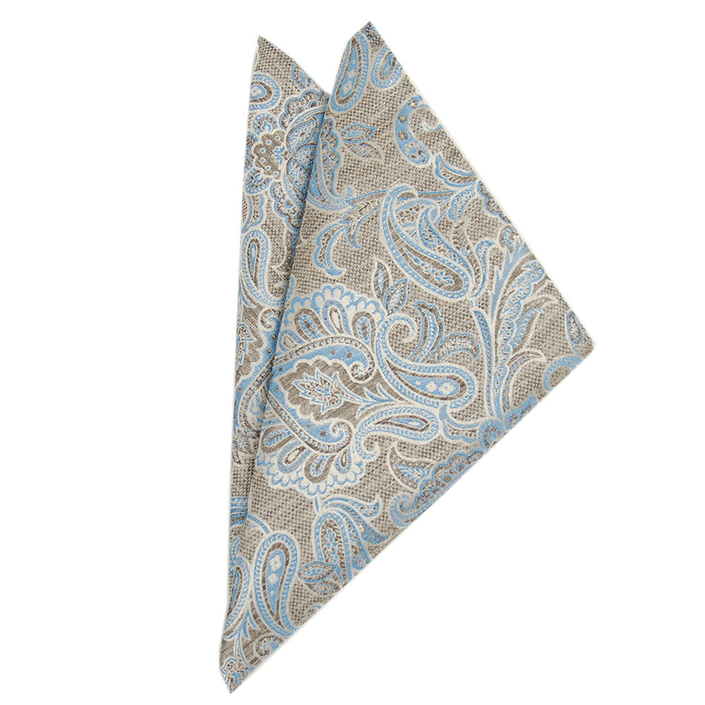 Festliches blaues/goldenes gemustertes Einstecktuch⎪ Giorgio Redaelli