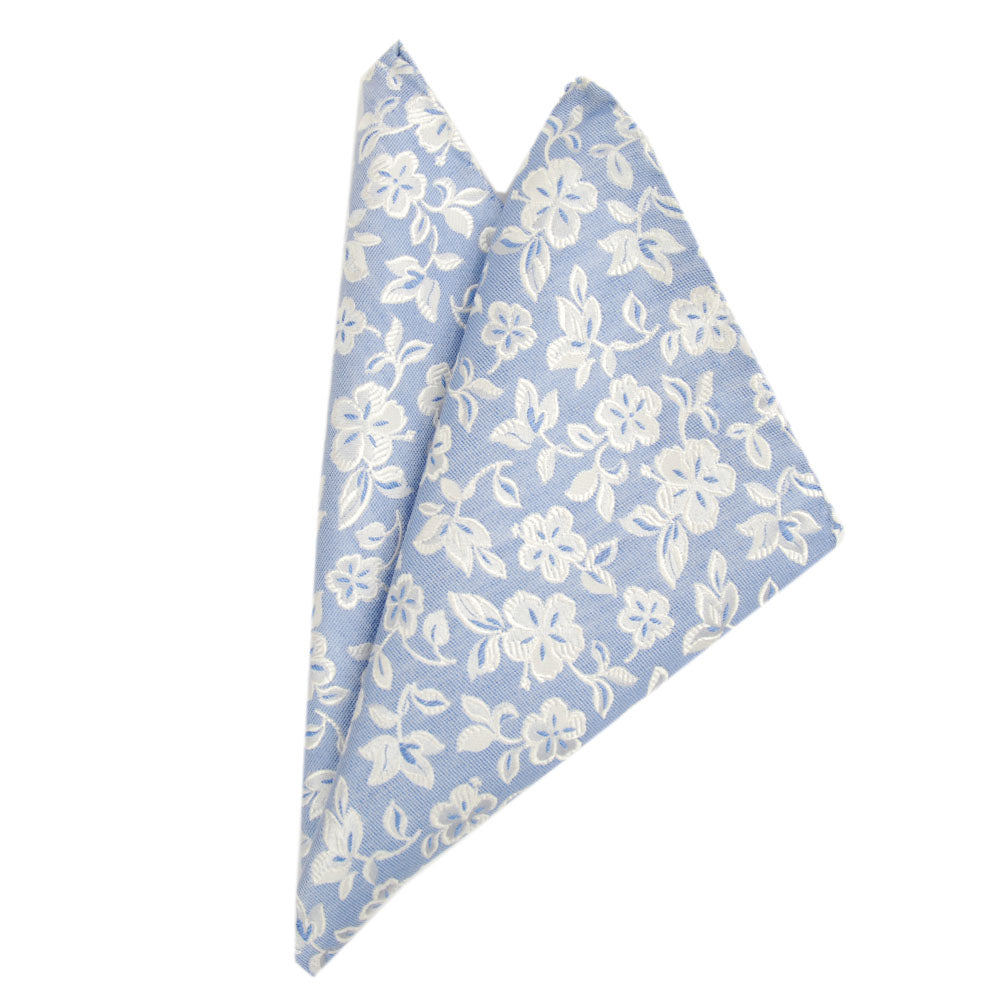 Festive blue / gold patterned pocket square⎪ Giorgio Redaelli