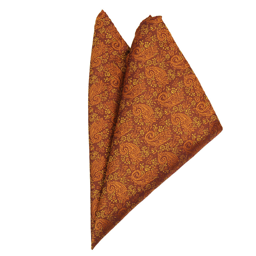 Rostorange gemustertes Einstecktuch ⎪ Giorgio Redaelli