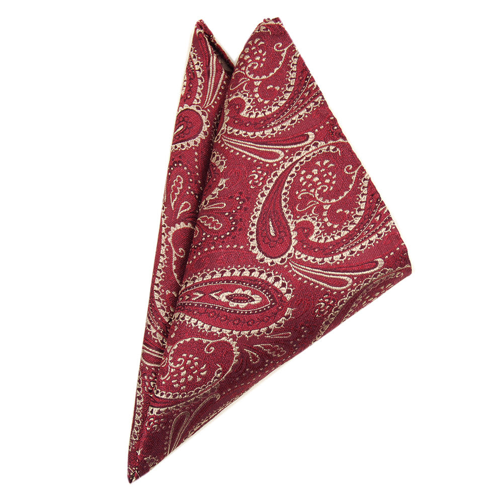Dunkelrotes Paisley-Muster Einstecktuch ⎪ Giorgio Redaelli