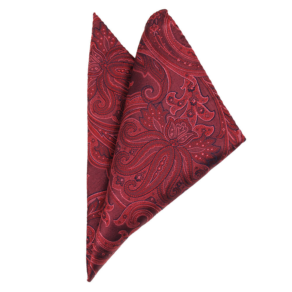 Dunkelrotes gemustertes Einstecktuch ⎪ Giorgio Redaelli