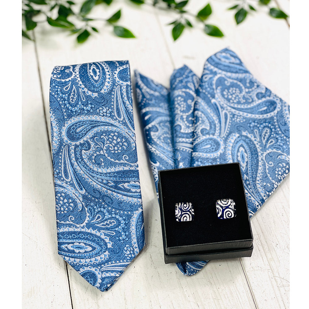 Multitone Blue Pocket Square | Giorgio Redaelli