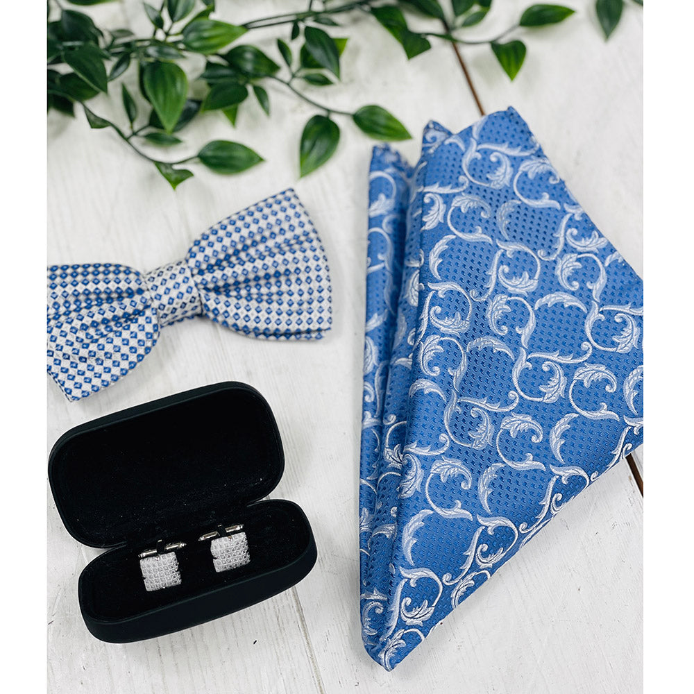 Light Blue Patterned Pocket Square | Giorgio Redaelli