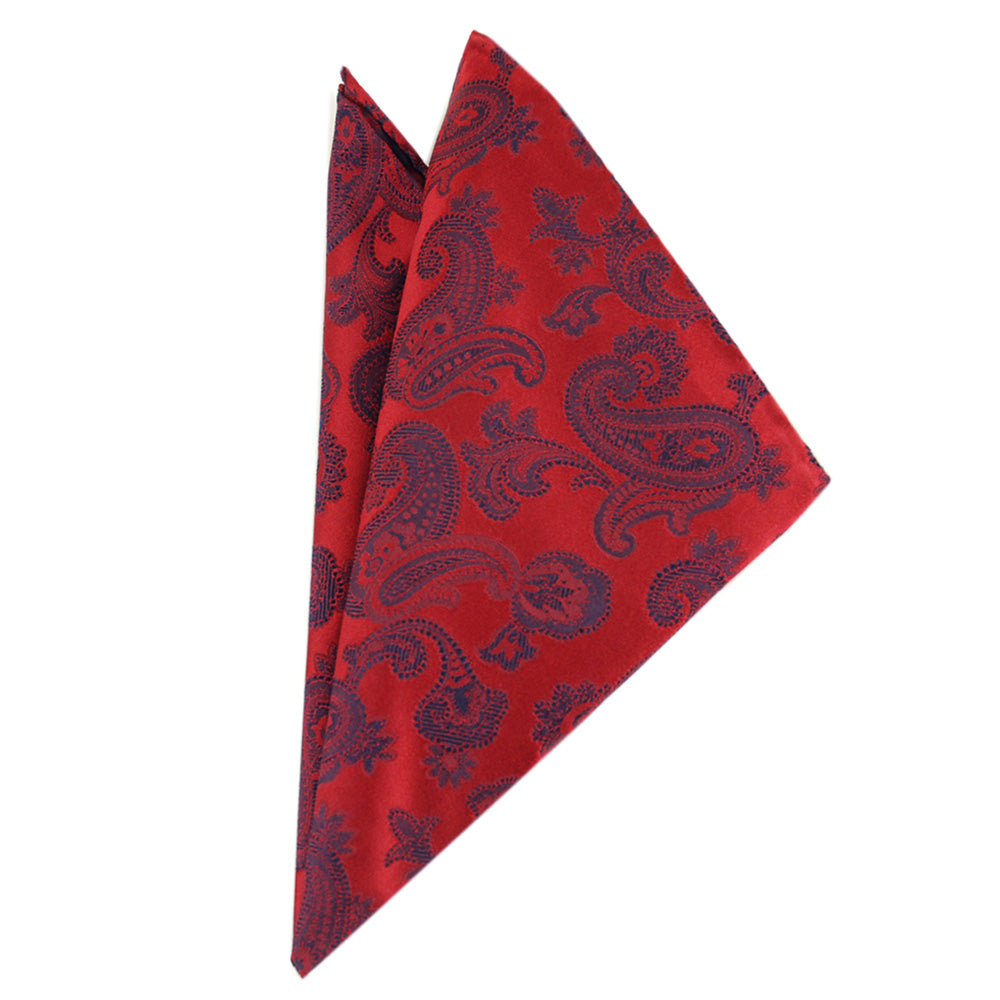 Dark red paisley pocket square ⎪ Giorgio Redaelli