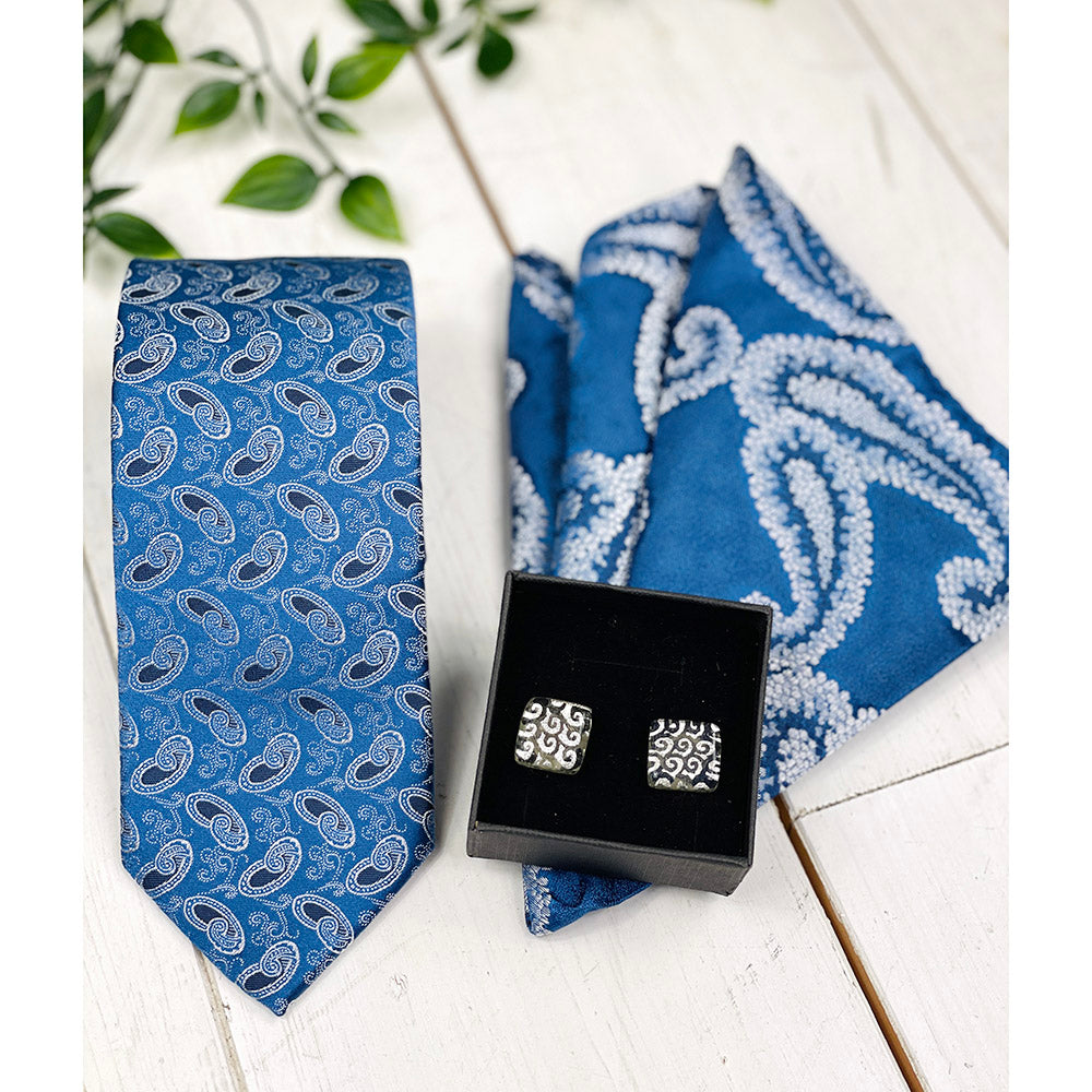 Blaues Paisley-Einstecktuch⎪ Giorgio Redaelli
