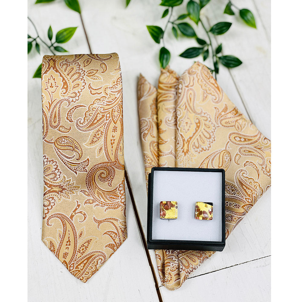 Golden yellow paisley tie⎪Giorgio Redaelli