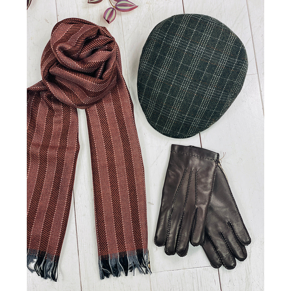 Tummanvihreä ruudullinen flat cap ⎪Piemonte Wool⎪ Hologramme