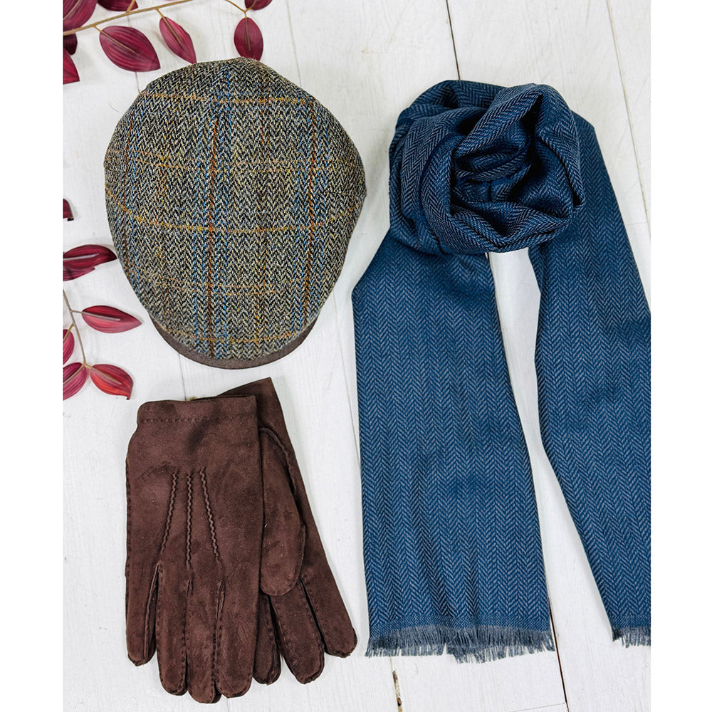 Vaaleanruskea ruudullinen flat cap ⎪ Harris Tweed ⎪ Hologramme