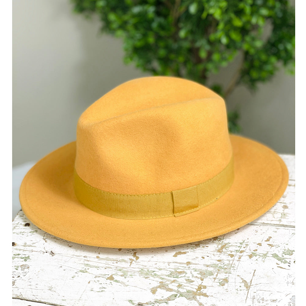 Sinapinkeltainen fedora hattu ⎪ Waterproof & Crushable ⎪ Hologramme