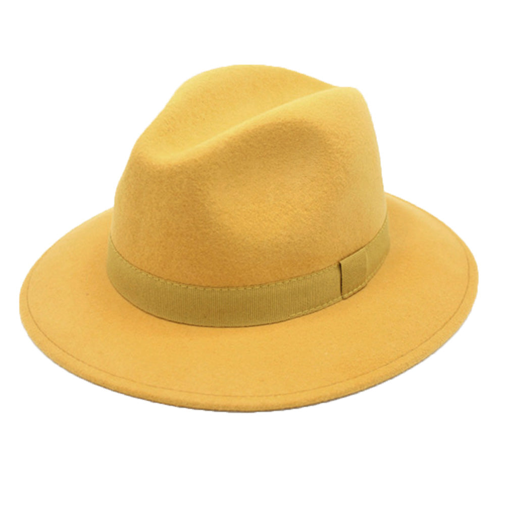 Sinapinkeltainen fedora hattu ⎪ Waterproof & Crushable ⎪ Hologramme