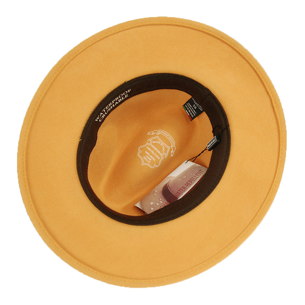 Sinapinkeltainen fedora hattu ⎪ Waterproof & Crushable ⎪ Hologramme